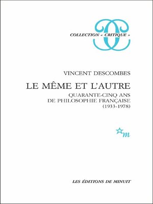 cover image of Le Même et l'Autre